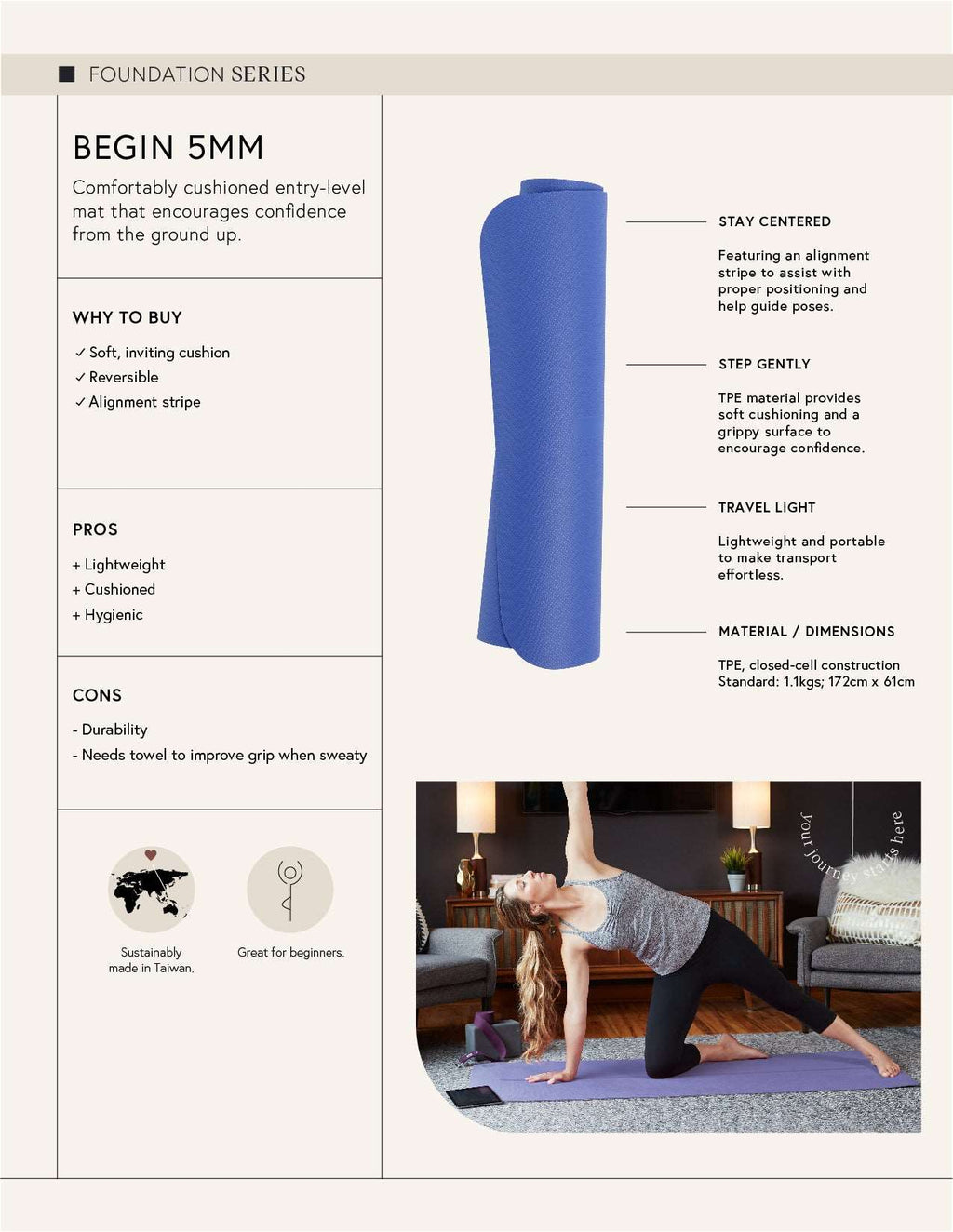 begin yoga mat 5mm