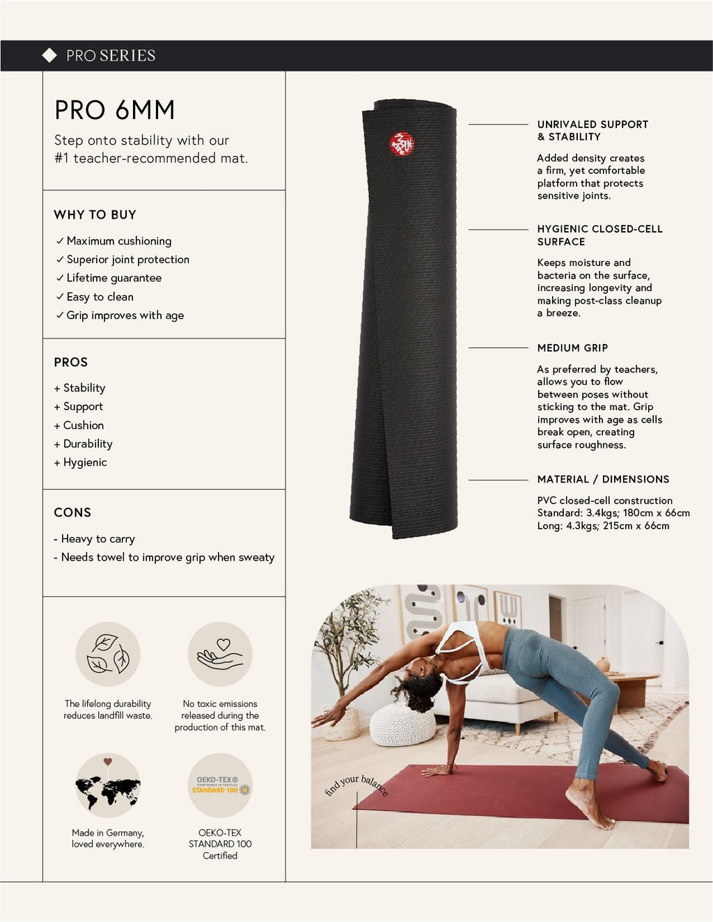 Almost Perfect PRO Yoga Mat - 6mm