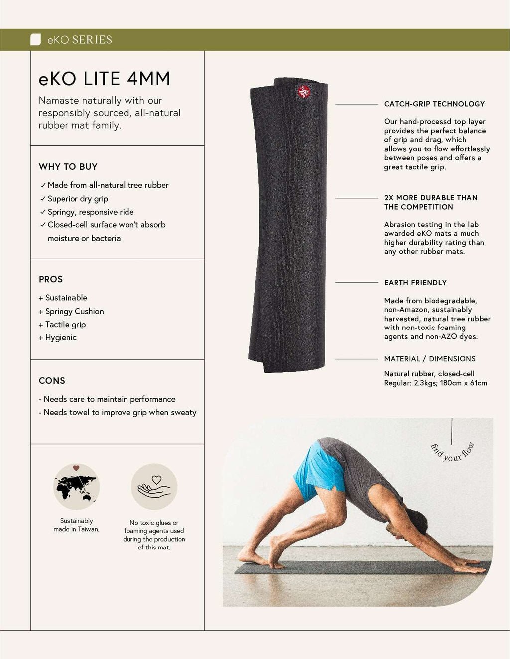 eKO lite Yoga Mat 4mm OG