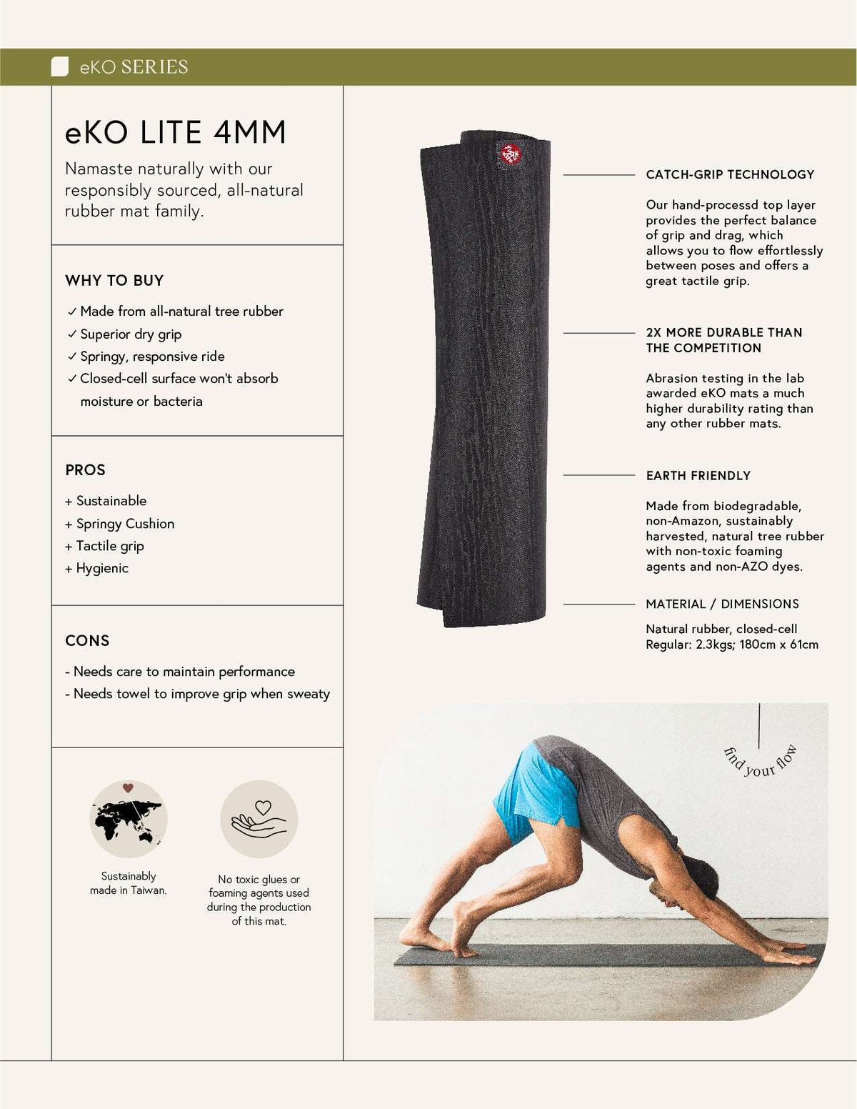 eKO lite Yoga Mat 4mm OG